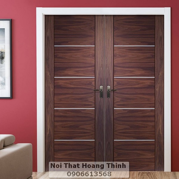 Cửa Gỗ Walnut (Óc Chó) 2 Cánh C2