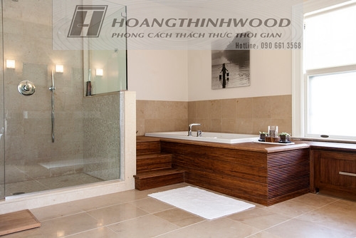 Bồn Tắm Gỗ Walnut Óc Chó Tự Nhiên