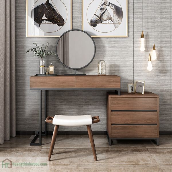 Bàn Trang Điểm Bằng Gỗ Óc Chó Tự Nhiên