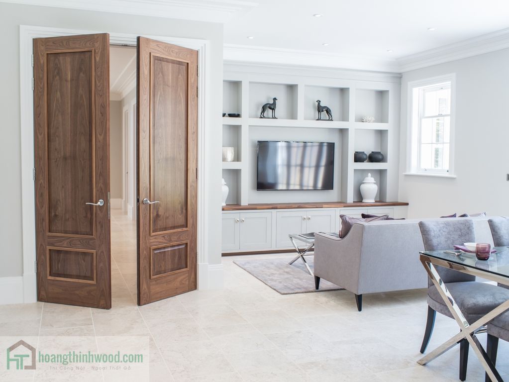 Cửa gỗ Óc Chó Walnut 2 Cánh
